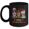 Sugar Skull Hallothanksmas Halloween Thanksgiving Christmas Mug 11oz Mug Black front 600x.jpg