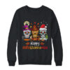 Sugar Skull Hallothanksmas Halloween Thanksgiving Christmas Crewneck Sweatshirt Black 600x.jpg