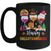 Wines Glass Thanksgiving Funny Happy Hallothanksmas Mug 15oz Mug Black front 600x.jpg
