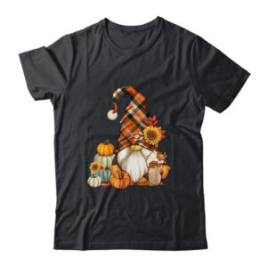 Cute Holiday Gnome For Thanksgiving With Fall Pumpkin Spice Classic T Shirt Black 600x.jpg