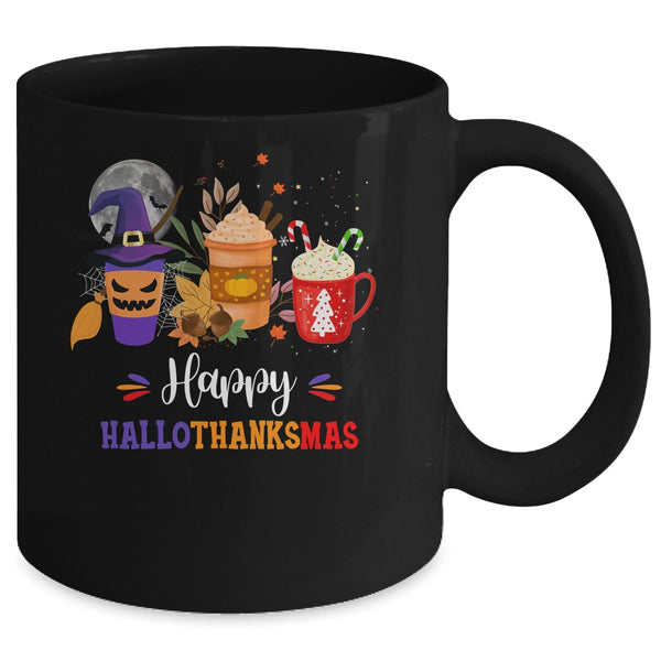 Happy Hallothanksmas Coffee Latte Halloween Thanksgiving Mug 11oz Mug Black back 600x.jpg