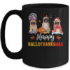 Happy Hallothanksmas Cute Pug Xmas Thanksgiving Halloween Mug 15oz Mug Black front 600x.jpg