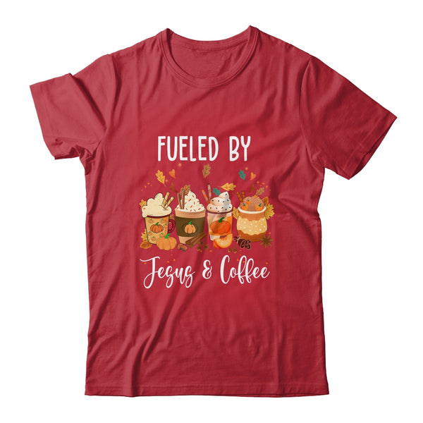 Funny Fueled By Coffee Jesus Caffeine Lover Thanksgiving Day Classic T Shirt Red 600x.jpg