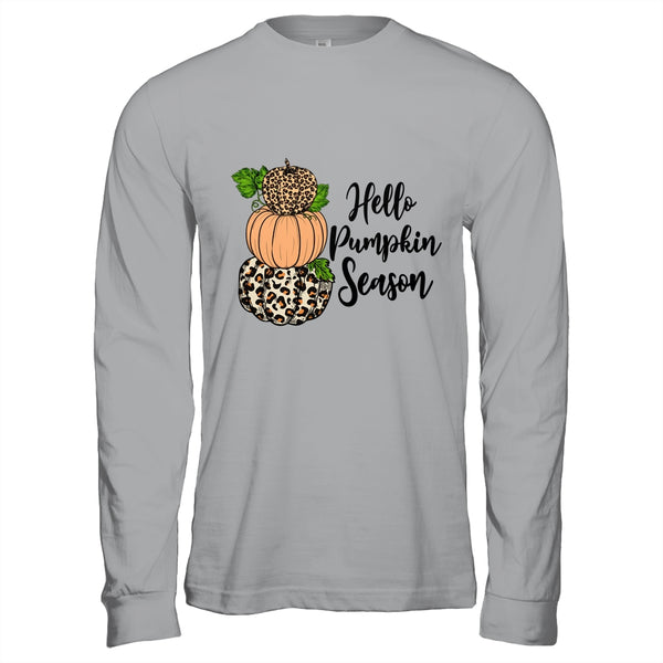 Hello Pumpkin Season Leopard Autumn Season Lovers Fall Long Sleeve T Shirt Sport Grey 600x.jpg