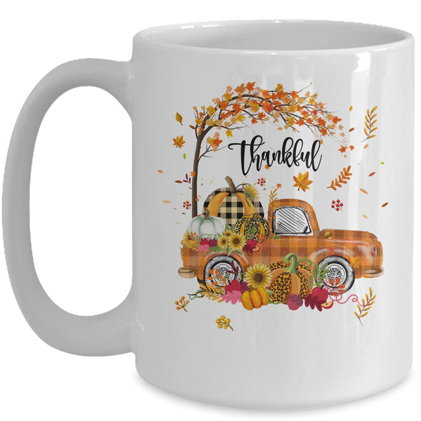 Thankful Grateful Blessed Pumpkin Truck Its Fall Yall Autumn Mug 15oz Mug White front 600x.jpg