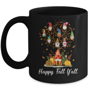 Happy Fall Yall Gnomes Pumpkin Autumn Tree Thanksgiving Mug 11oz Mug Black front 600x.jpg