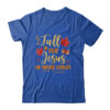 Fall For Jesus He Never Leaves Autumn Christian Prayers Classic T Shirt Royal 600x.jpg