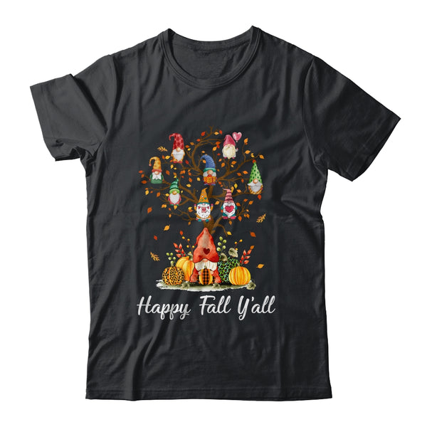 Happy Fall Yall Gnomes Pumpkin Autumn Tree Thanksgiving Classic T Shirt Black 600x.jpg
