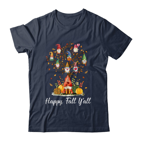 Happy Fall Yall Gnomes Pumpkin Autumn Tree Thanksgiving Classic T Shirt Navy 600x.jpg