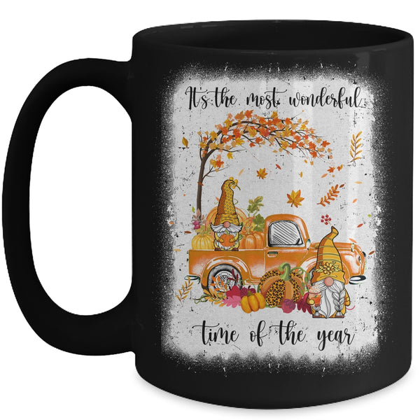 It s The Most Wonderful Time Of The Year Gnomes Bleached Mug 15oz Mug Black front 600x.jpg