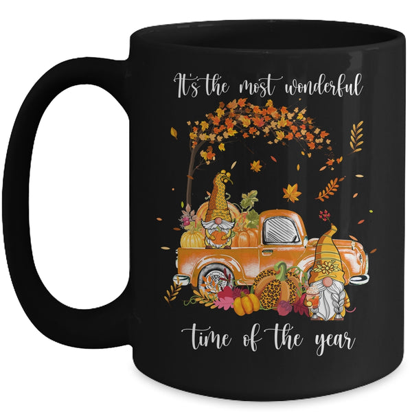It s The Most Wonderful Time Of The Year Gnomes Autumn Fall Mug 15oz Mug Black front 600x.jpg