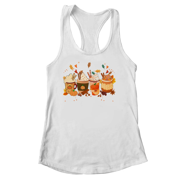Pumpkin Spice Latte Fall Coffee Pumpkin Spice Thanksgiving Women s Ideal Racerback Tank White 600x.jpg