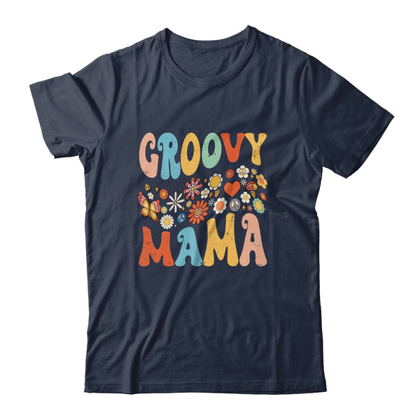 Funny Retro Groovy Birthday Family Matching Cute Groovy Mama Classic T Shirt Navy 600x.jpg