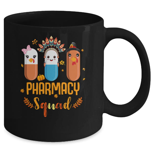 Funny Pharmacy Squad Thanksgiving Thankful Turkey Pharmacist Mug 11oz Mug Black back 600x.jpg