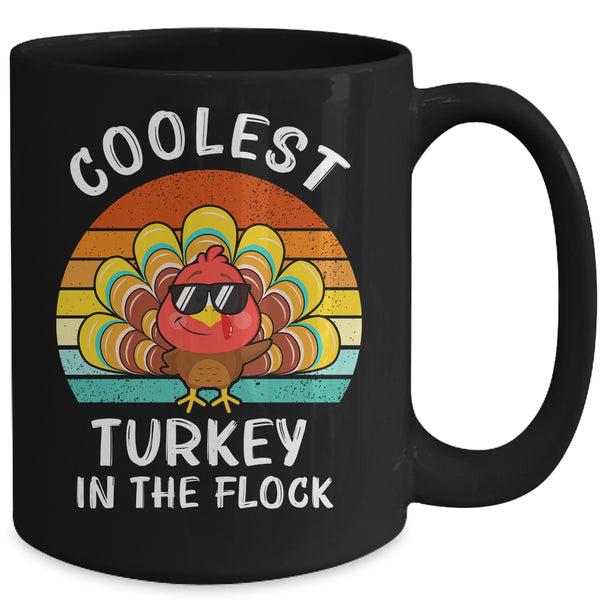 Coolest Turkey In The Flock Thanksgiving Boys Kids Mug 15oz Mug Black back 600x.jpg