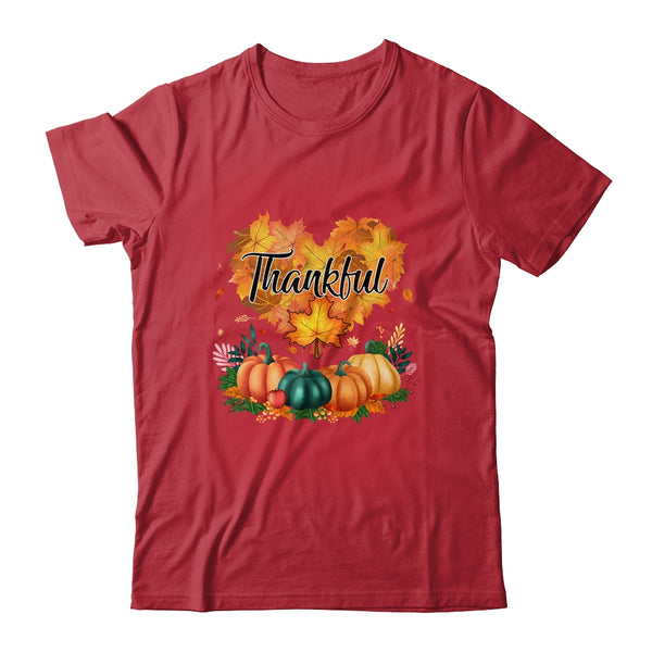Happpy Thanksgiving Day Autumn Fall Maple Leaves Thankful Classic T Shirt Red 600x.jpg