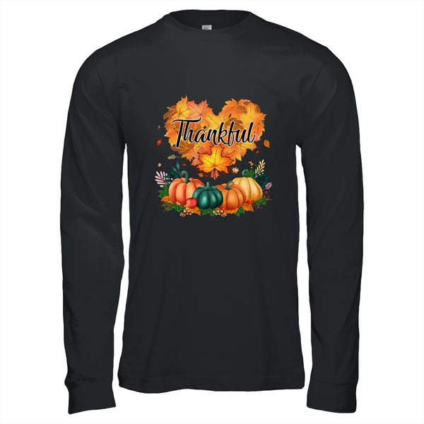 Happpy Thanksgiving Day Autumn Fall Maple Leaves Thankful Long Sleeve T Shirt Black 600x.jpg