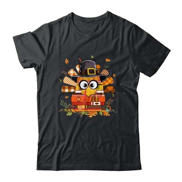 Librarian Book Lover Reader Funny Turkey Thanksgiving Autumn Classic T Shirt Black 600x.jpg