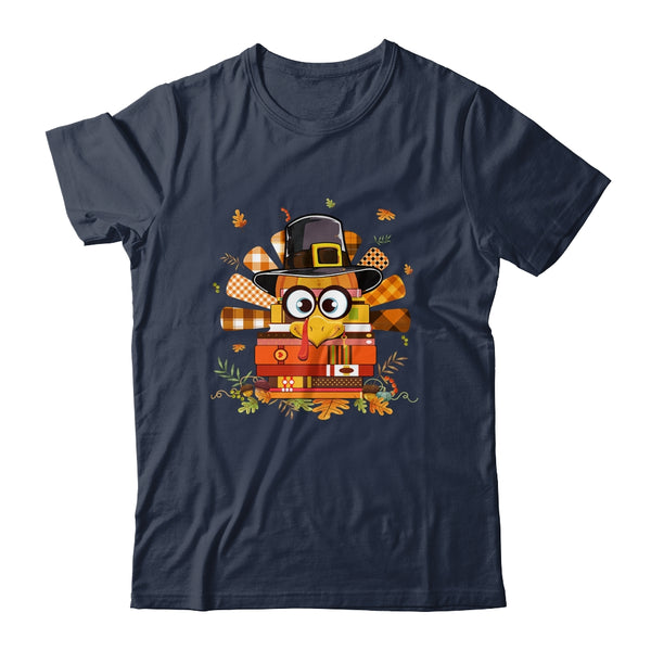 Librarian Book Lover Reader Funny Turkey Thanksgiving Autumn Classic T Shirt Navy 600x.jpg