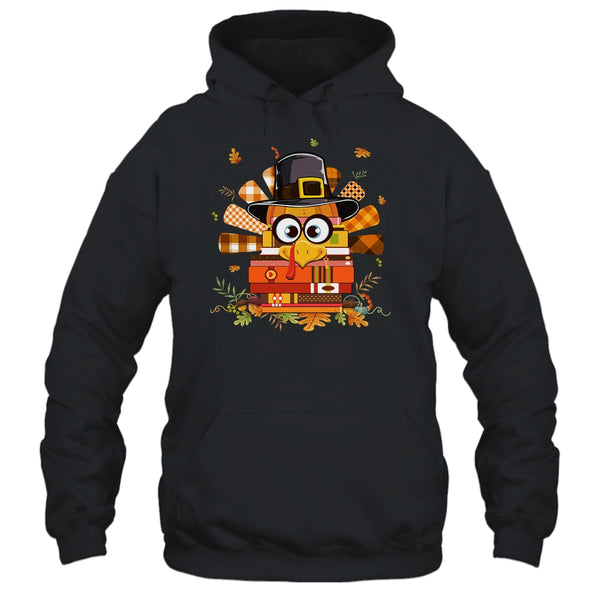 Librarian Book Lover Reader Funny Turkey Thanksgiving Autumn Pullover Hoodie Black 600x.jpg