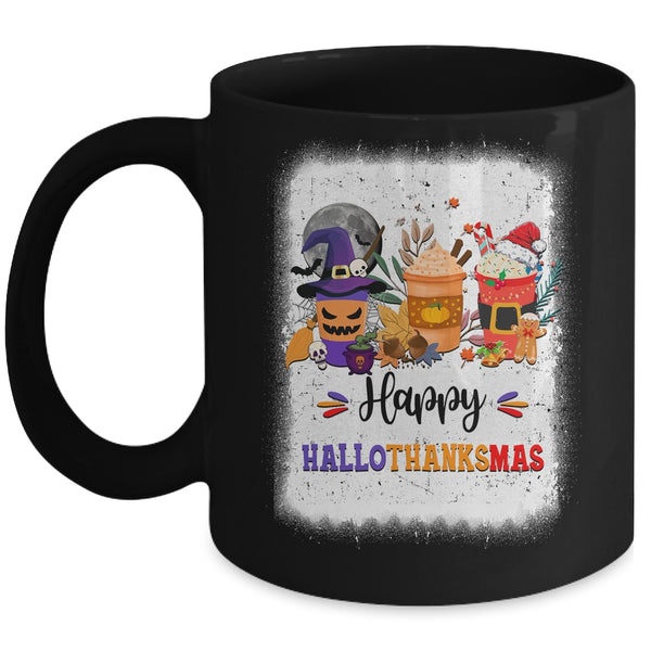 Halloween Thanksgiving Christmas Happy Hallothanksmas Coffee Mug 11oz Mug Black front 600x.jpg