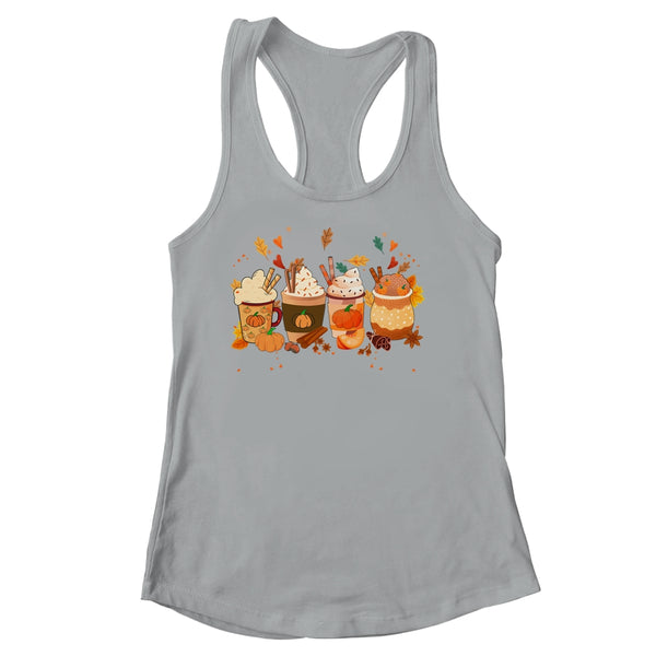 Pumpkin Spice Latte Fall Coffee Pumpkin Spice Thanksgiving Women s Ideal Racerback Tank Heather Grey 600x 1.jpg