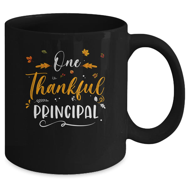One Thankful School Principal Fall Thanksgiving Mug 11oz Mug Black back 600x.jpg