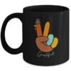Peace Love Turkey Grateful Turkey Thanksgiving Hand Sign Mug 11oz Mug Black front 600x.jpg