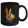 Peace Love Turkey Grateful Turkey Thanksgiving Hand Sign Mug 11oz Mug Black back 600x.jpg
