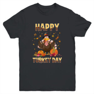Thanksgiving Holiday Present Happy Turkey Day Youth Youth T Shirt Black 600x.jpg