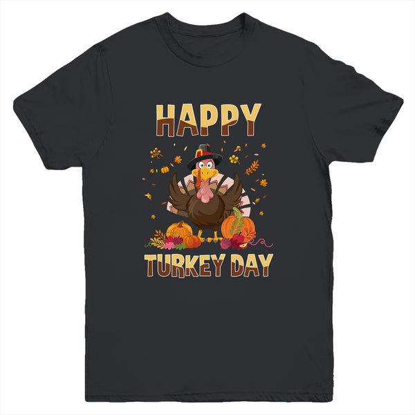 Thanksgiving Holiday Present Happy Turkey Day Youth Youth T Shirt Black 600x.jpg