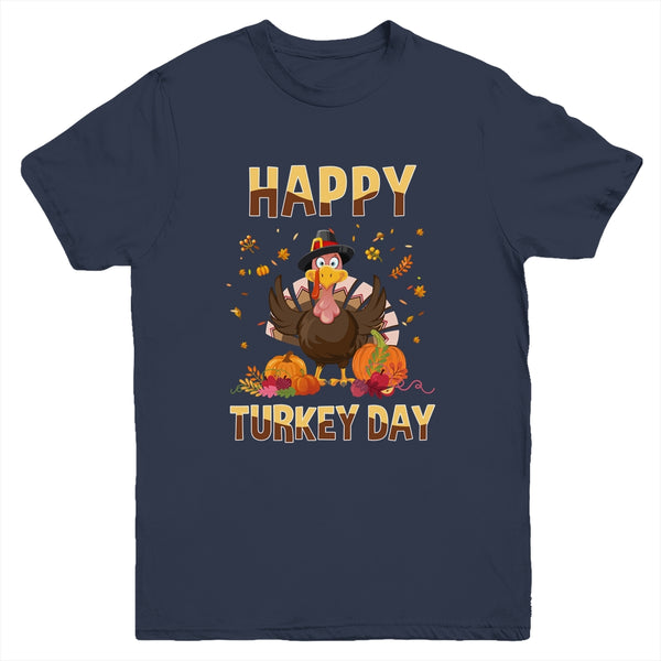 Thanksgiving Holiday Present Happy Turkey Day Youth Youth T Shirt Navy 600x.jpg