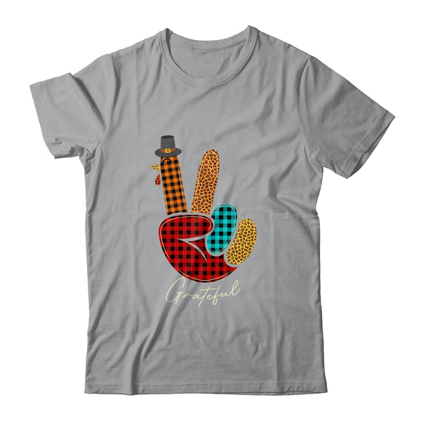 Peace Love Turkey Grateful Turkey Hand Sign Thanksgiving Classic T Shirt Sport Grey 600x.jpg