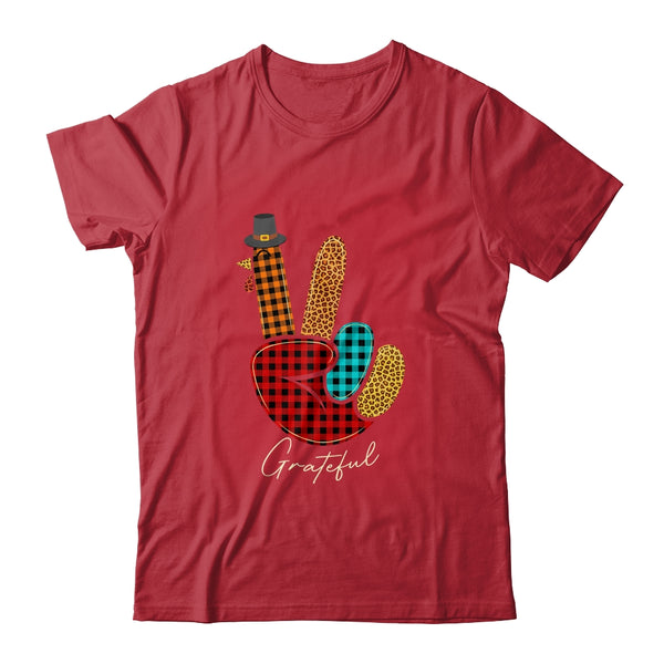 Peace Love Turkey Grateful Turkey Hand Sign Thanksgiving Classic T Shirt Red 600x.jpg