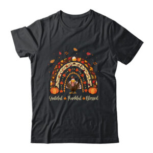 Grateful Thankful Blessed Rainbow Gobble Turkey Thanksgiving Classic T Shirt Black 600x.jpg