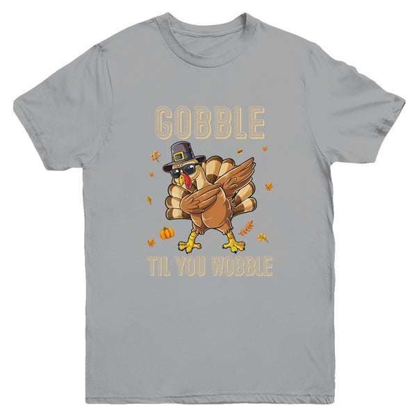 Gobble Til You Wobble Dabbing Turkey Thanksgiving Youth Youth T Shirt Sport Grey 600x.jpg