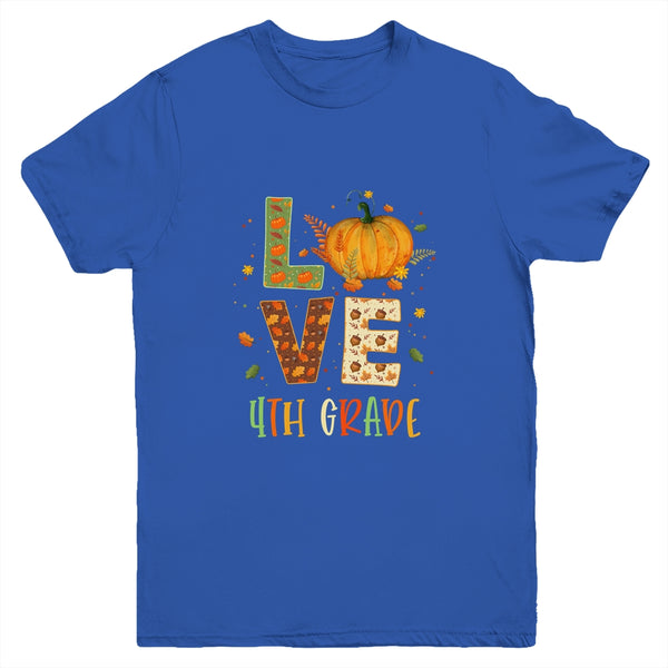 Love Fourth Grade Happy Fall Thanksgiving Youth Youth T Shirt Royal 600x.jpg