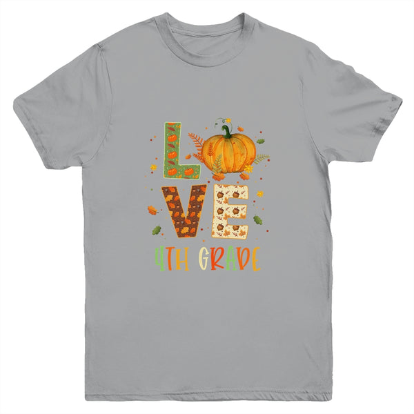 Love Fourth Grade Happy Fall Thanksgiving Youth Youth T Shirt Sport Grey 600x.jpg