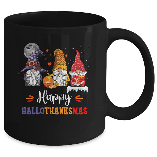 Halloween Thanksgiving Christmas Happy HalloThanksMas Gnomes Mug 11oz Mug Black back 600x.jpg