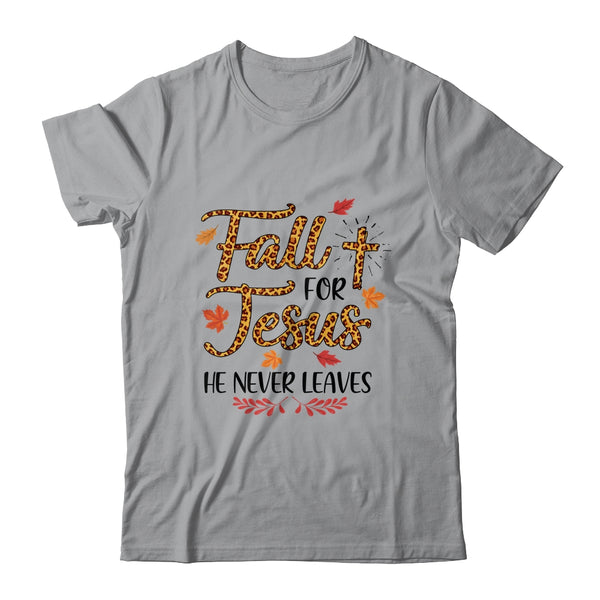 Fall For Jesus He Never Leaves Leopard Partten Classic T Shirt Sport Grey 600x.jpg