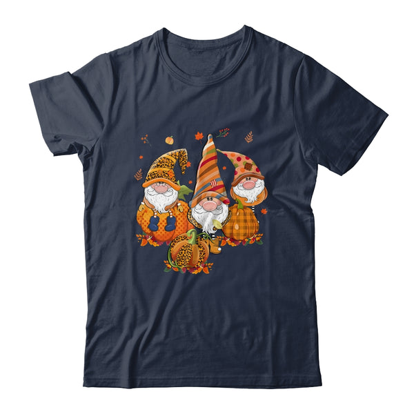 Leopard Pumpkin Print Plaid Gnomes Fall Autumn Thanksgiving Classic T Shirt Navy 600x.jpg
