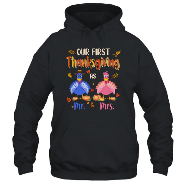 Our First Thanksgiving Mr And Mrs Couple Married Turkey Pullover Hoodie Black 600x.jpg