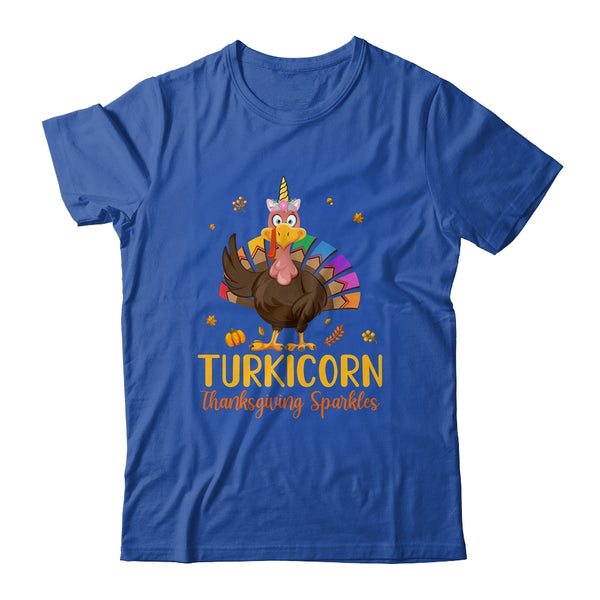 Unicorn Turkey Funny Thanksgiving Girls Gift Classic T Shirt Royal 600x.jpg