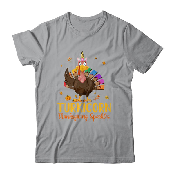 Unicorn Turkey Funny Thanksgiving Girls Gift Classic T Shirt Sport Grey 600x.jpg