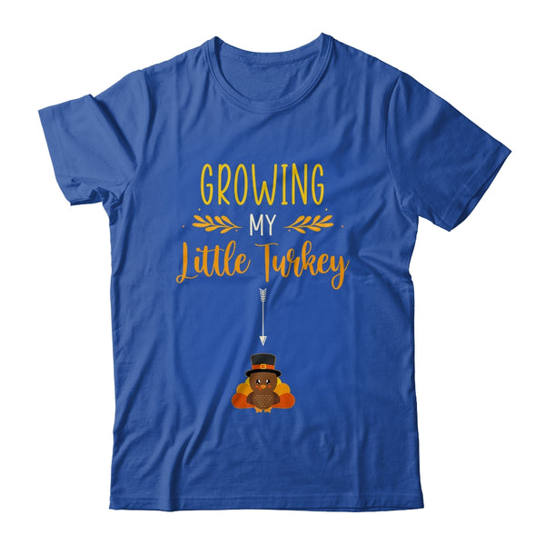 Growing My Turkey Thanksgiving Pregnancy Announcement Classic T Shirt Royal 600x.jpg