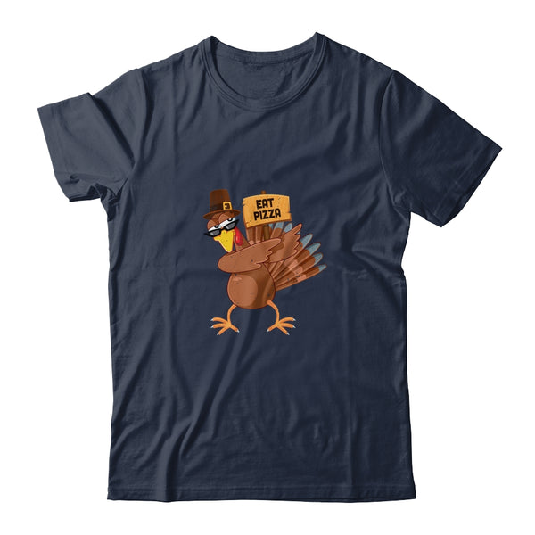 Turkey Eat Pizza Thanksgiving Funny Boys Girls Kids Gift Classic T Shirt Navy 600x.jpg