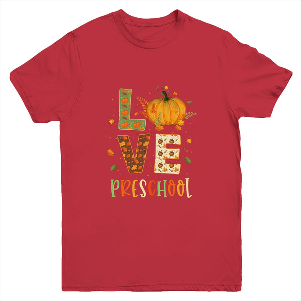 Love Preschool Happy Fall Thanksgiving Youth Youth T Shirt Red 600x 1.jpg