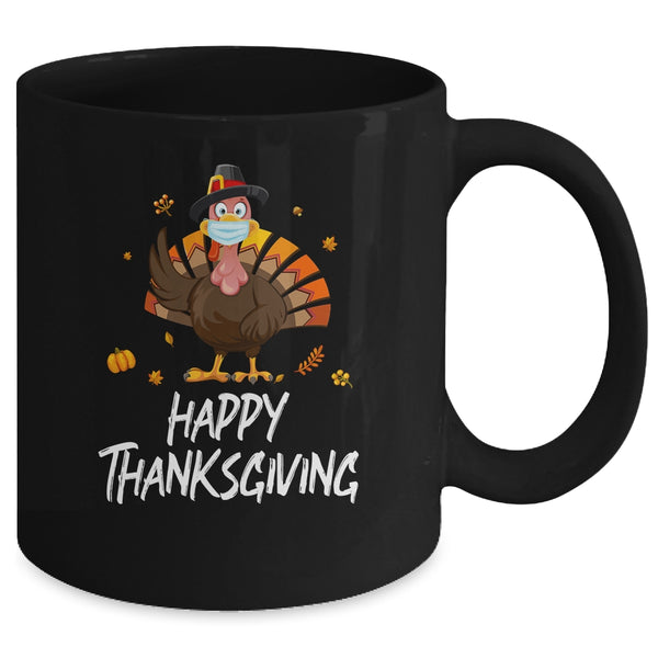 Happy Turkey Day Funny Thanksgiving 2021 Autumn Fall Season Mug 11oz Mug Black back 600x.jpg