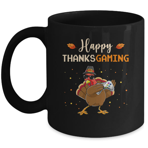 Happy Thanksgiving Video Game Dabbing Turkey Mug 11oz Mug Black 600x.jpg