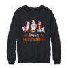 Llama Halloween Thanksgiving Merry Christmas Hallothanksmas Crewneck Sweatshirt Black 600x.jpg